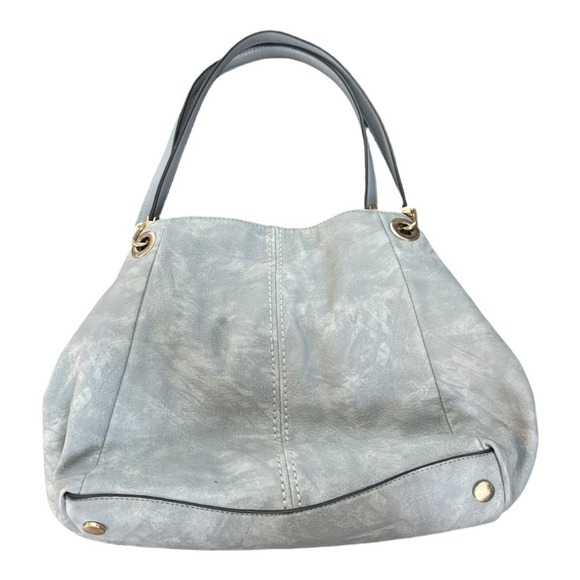 Handbags - Blue Purse Handbag Shoulder Bag Snap Closure 3 compartments boho, casual